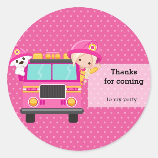 Sticker Rond Jote pompier (Devant)