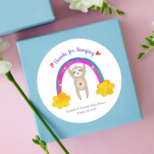 Sticker Rond Jote Sloth Boho Rainbow Chic Baby shower Merci