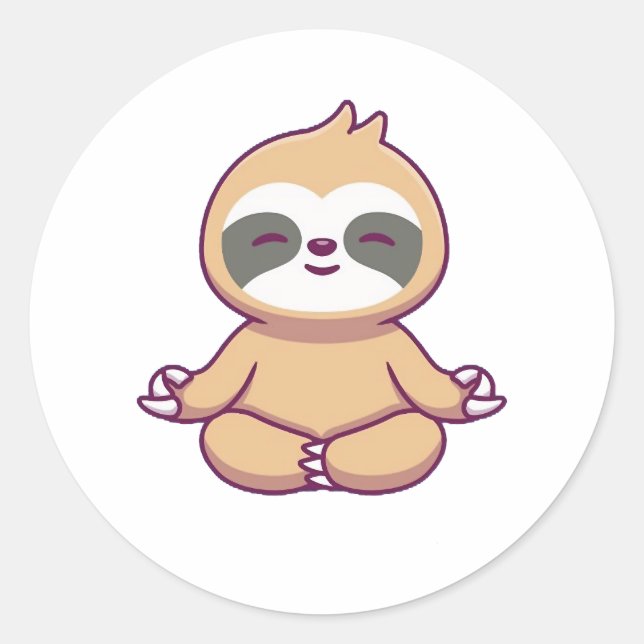 Sticker Rond Jote Sloth Yoga (Devant)