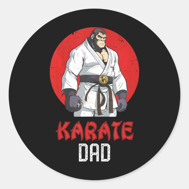 Sticker Rond Jote Tiger Karate Papa Funny Martial Arts Super (Devant)