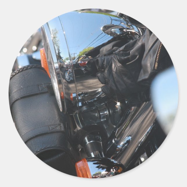 Sticker Rond Joue toujours avec les motocycles (Devant)