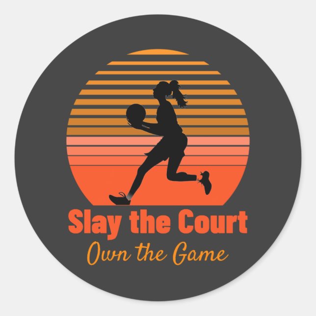 Sticker Rond Jouer à la cour, posséder le jeu (Devant)