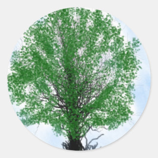 Sticker Rond Jouer arbre bleu ciel dessin graphique ordinateur