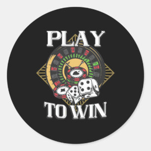 Sticker Rond Jouer au poker pour gagner