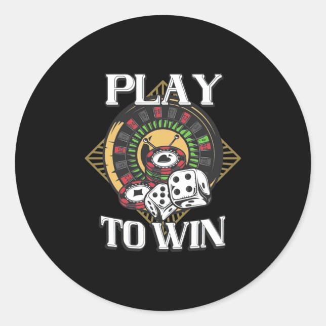 Sticker Rond Jouer au poker pour gagner (Devant)
