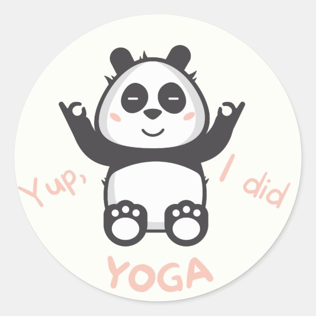 Sticker Rond Jouer au yoga comme un panda (Devant)