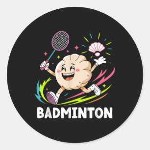 Sticker Rond Jouer Badminton Chopstick Wrap Cuisine Sp