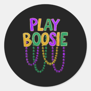 Sticker Rond Jouer Boosie Perles Mardi Gras Carnaval Louisiane