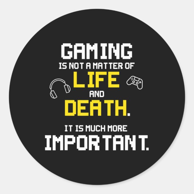 Sticker Rond Jouer Jeux Vidéo amusant PC Console Geek (Devant)