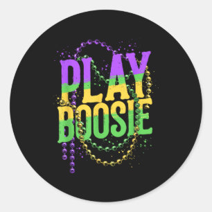 Sticker Rond Jouer perles boosie mardi gras carnaval louisiane