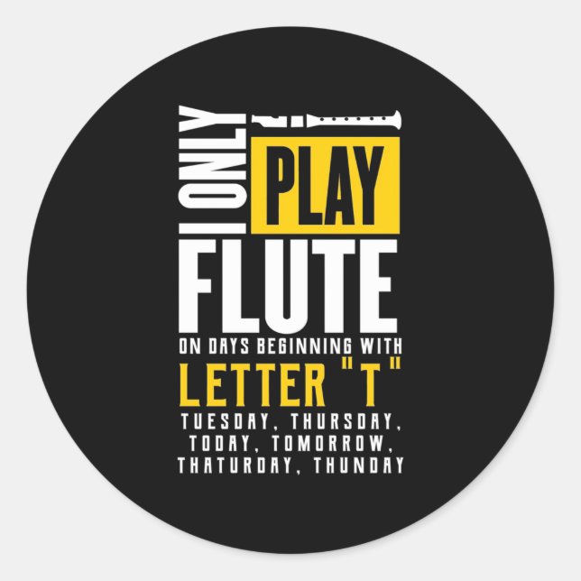 Sticker Rond Jouer uniquement de la flute (Devant)