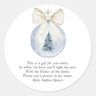 Sticker Rond Jouet à boule d'aquarelle - Prières pour bébé