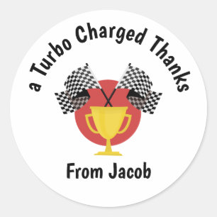 Sticker Rond Jouet voiture jouet cadeau de fête d'anniversaire 