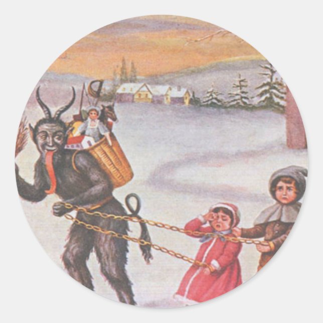 Sticker Rond Jouets volants Krampus et enfants (Devant)
