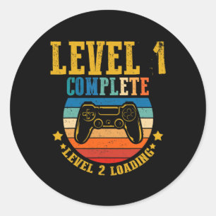 Sticker Rond Joueur Anniversaire Niveau 1 Niveau Complet Niveau