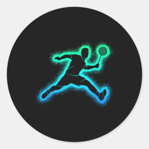 Sticker Rond Joueur Badminton Navette Hommes Garçons Badminton 
