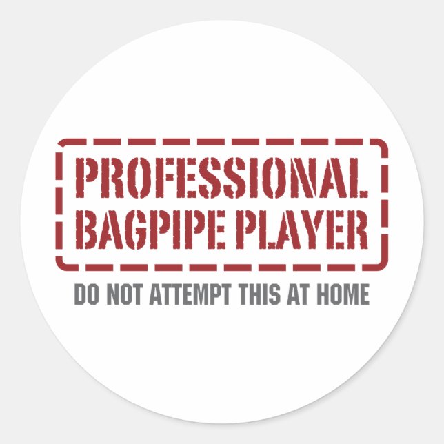 Sticker Rond Joueur Bagpipe professionnel (Devant)