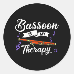Sticker Rond Joueur bassooniste Basson Instrument Bassoon