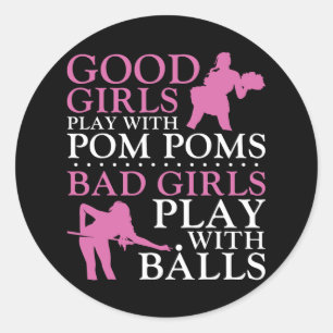 Sticker Rond Joueur Billard Ball Girls Billard Jouer Wi-Fi
