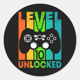 Sticker Rond Joueur d'Anniversaire Garçon Ou Gamer Fille - Nive