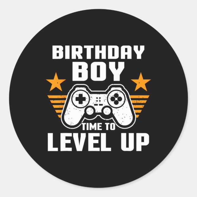Sticker Rond Joueur d'Anniversaire Ordinateur Jeu vidéo d'Ide s (Devant)