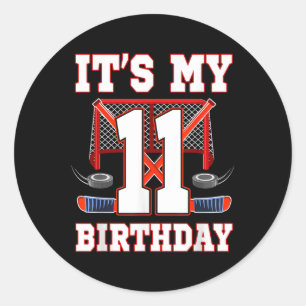 Sticker Rond Joueur de 11e anniversaire de hockey sur glace 11 