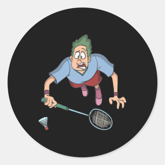 Sticker Rond Joueur de badminton (Devant)
