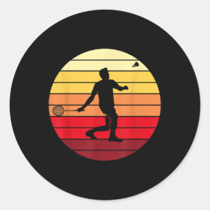 Sticker Rond Joueur de Badminton Amant Raquette Sport Navette R