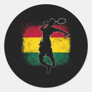 Sticker Rond Joueur de Badminton Drapeau ghanéen Ghana