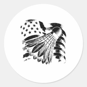 Sticker Rond Joueur de badminton Evolution Volant Raquette