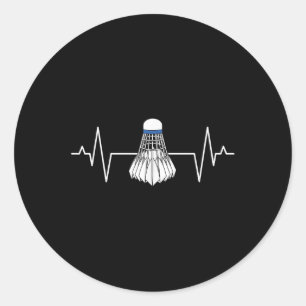 Sticker Rond Joueur de badminton Heartline Raquette Sport Amate