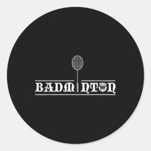 Sticker Rond Joueur de badminton Hommes réels Équipe Navette En
