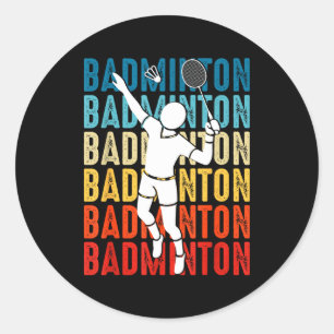 Sticker Rond Joueur de badminton Joueurs Entraîneur Fans Garçon