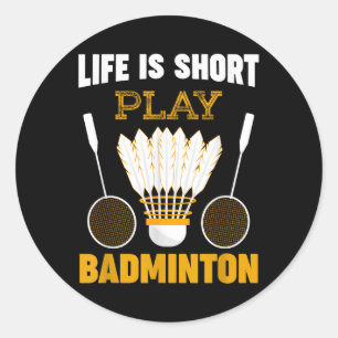Sticker Rond Joueur de badminton Navette Amateur de badminton 