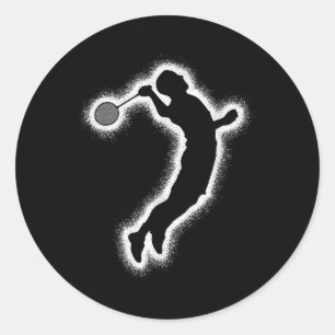Sticker Rond Joueur de badminton navette garçons badminton homm