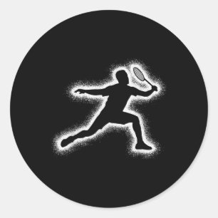 Sticker Rond Joueur de badminton navette garçons enfants badmin