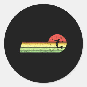 Sticker Rond Joueur de badminton Navette Vintage d'anniversaire