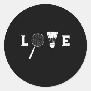 Sticker Rond Joueur de badminton Raquette Sports Navette Drôle 