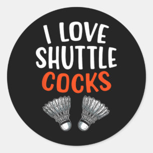 Sticker Rond Joueur de Badminton Sarcastique Match Humour Plais