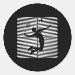 Sticker Rond Joueur de badminton Shuttle Badminton