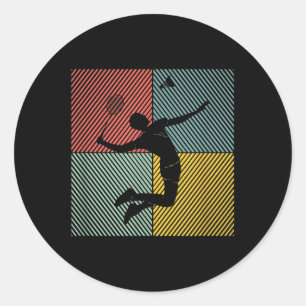 Sticker Rond Joueur de badminton Shuttle Badminton