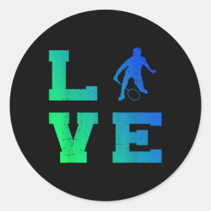 Sticker Rond Joueur de badminton Shuttle Squash Badminton mascu