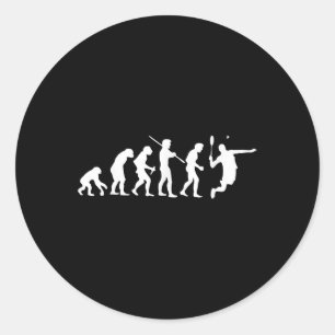 Sticker Rond Joueur de badminton Smash Raquette Sport Volant