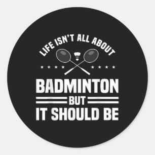 Sticker Rond Joueur de badminton sportif jeu sport athlète R