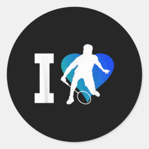 Sticker Rond Joueur de badminton Squash Hommes Navette Badminto