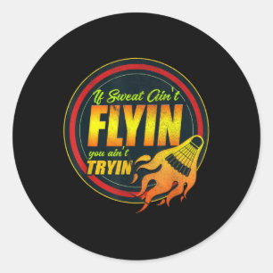 Sticker Rond Joueur de badminton vintage Athlète de volant Spor