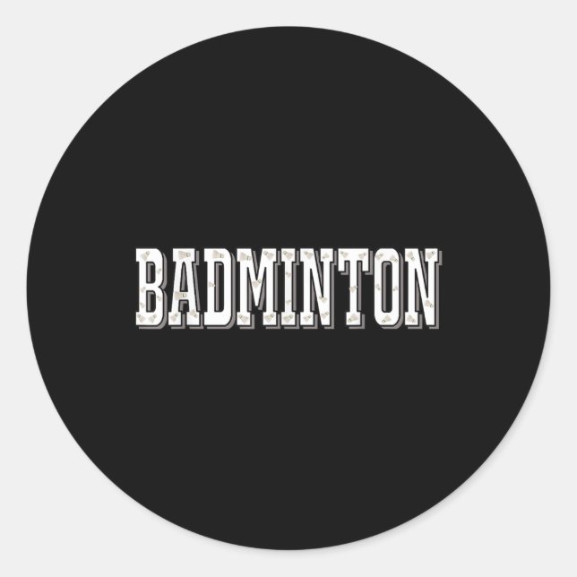 Sticker Rond Joueur de badminton volant smash  (Devant)