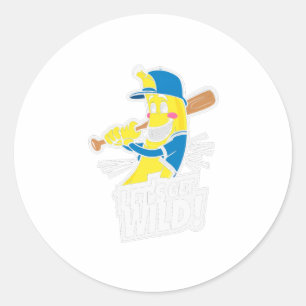 Sticker Rond Joueur de banane drôle foncé - Dessin animé déchaî