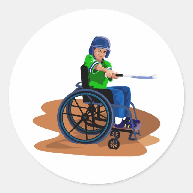 Sticker Rond Joueur de baseball (Devant)