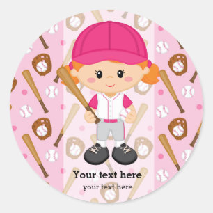 Sticker Rond Joueur de baseball